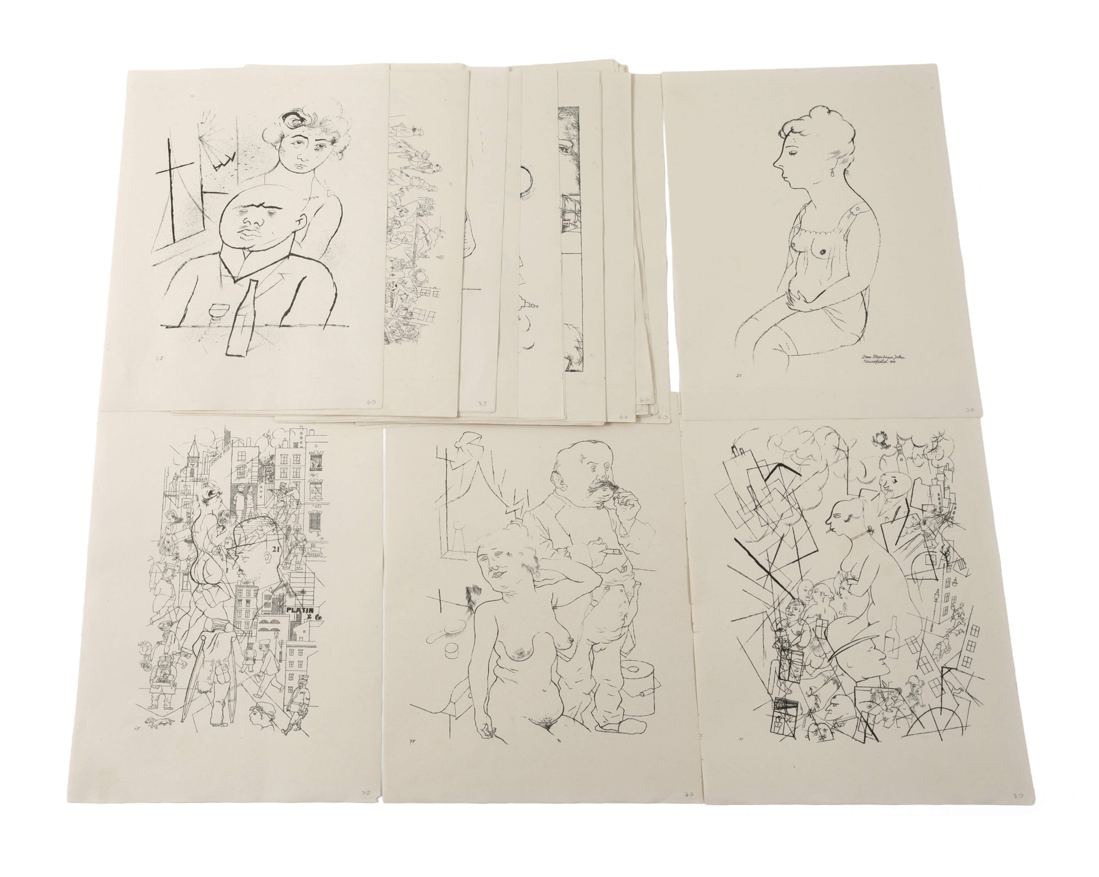 George Grosz, Umfangreiches Konvolut aus "Ecce Homo"