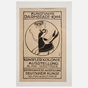 Friedrich Wilhelm Kleukens, Ausstellungswerbung Darmstadt 1914