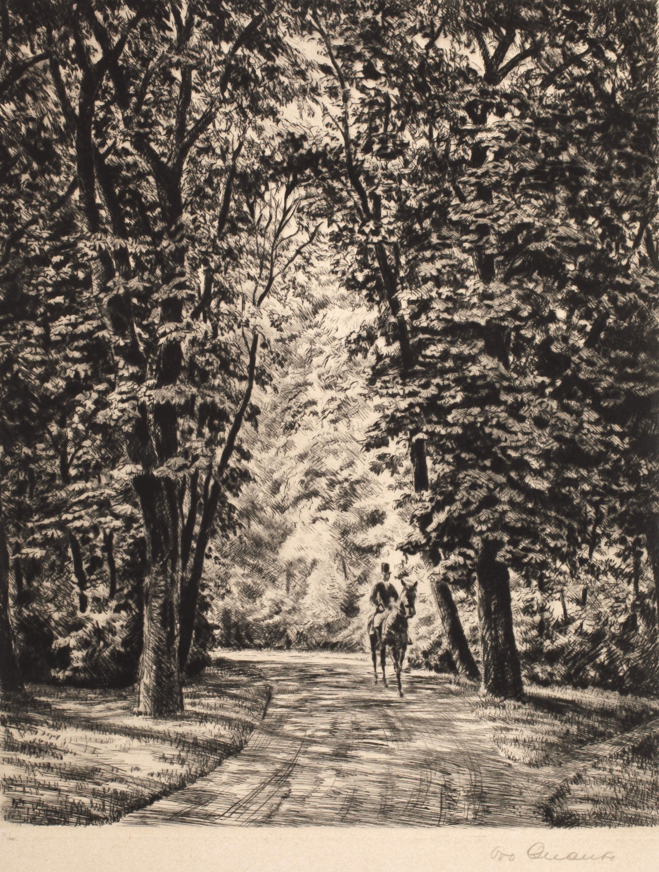 Otto Quante, Parkweg mit Reiter