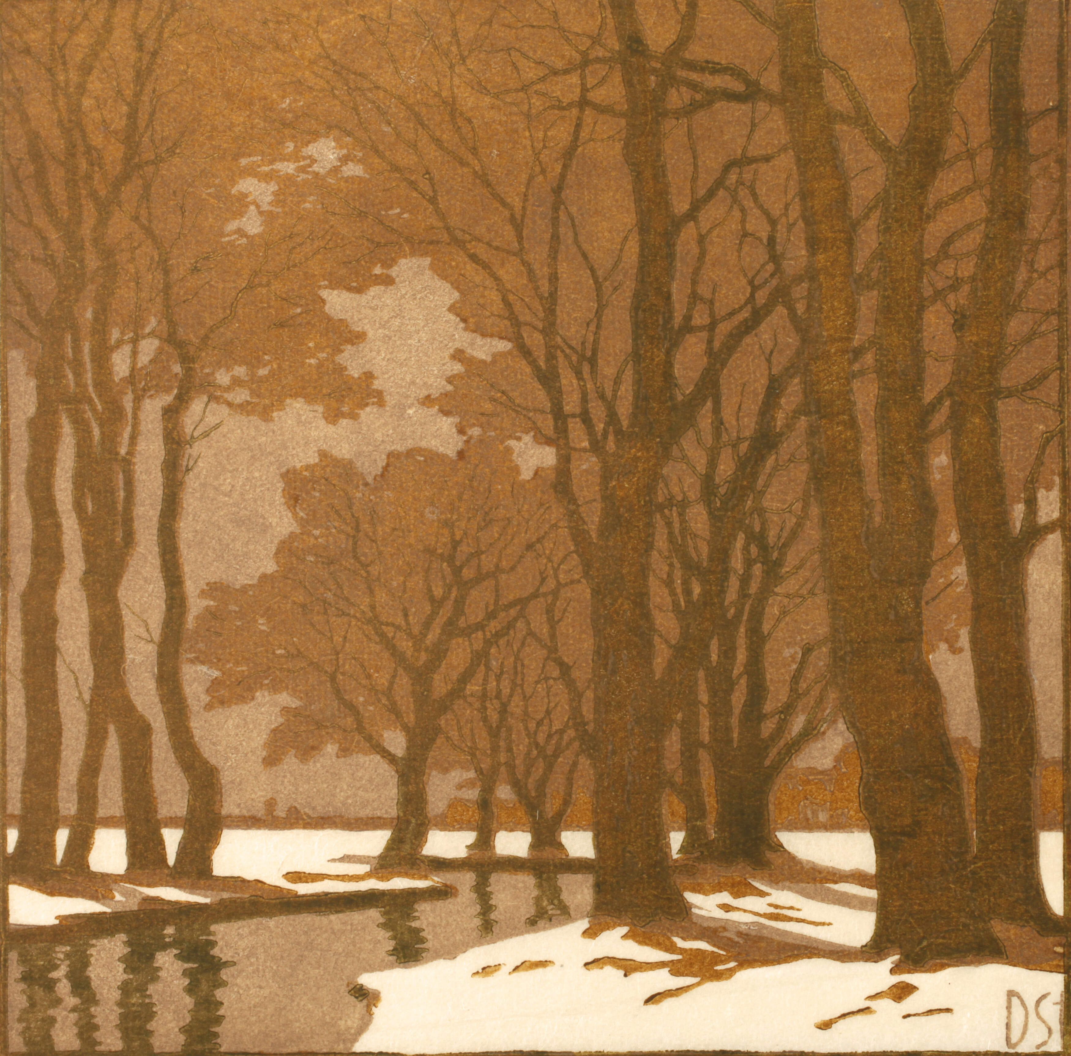 Daniel Staschus, Winterabend am Bach