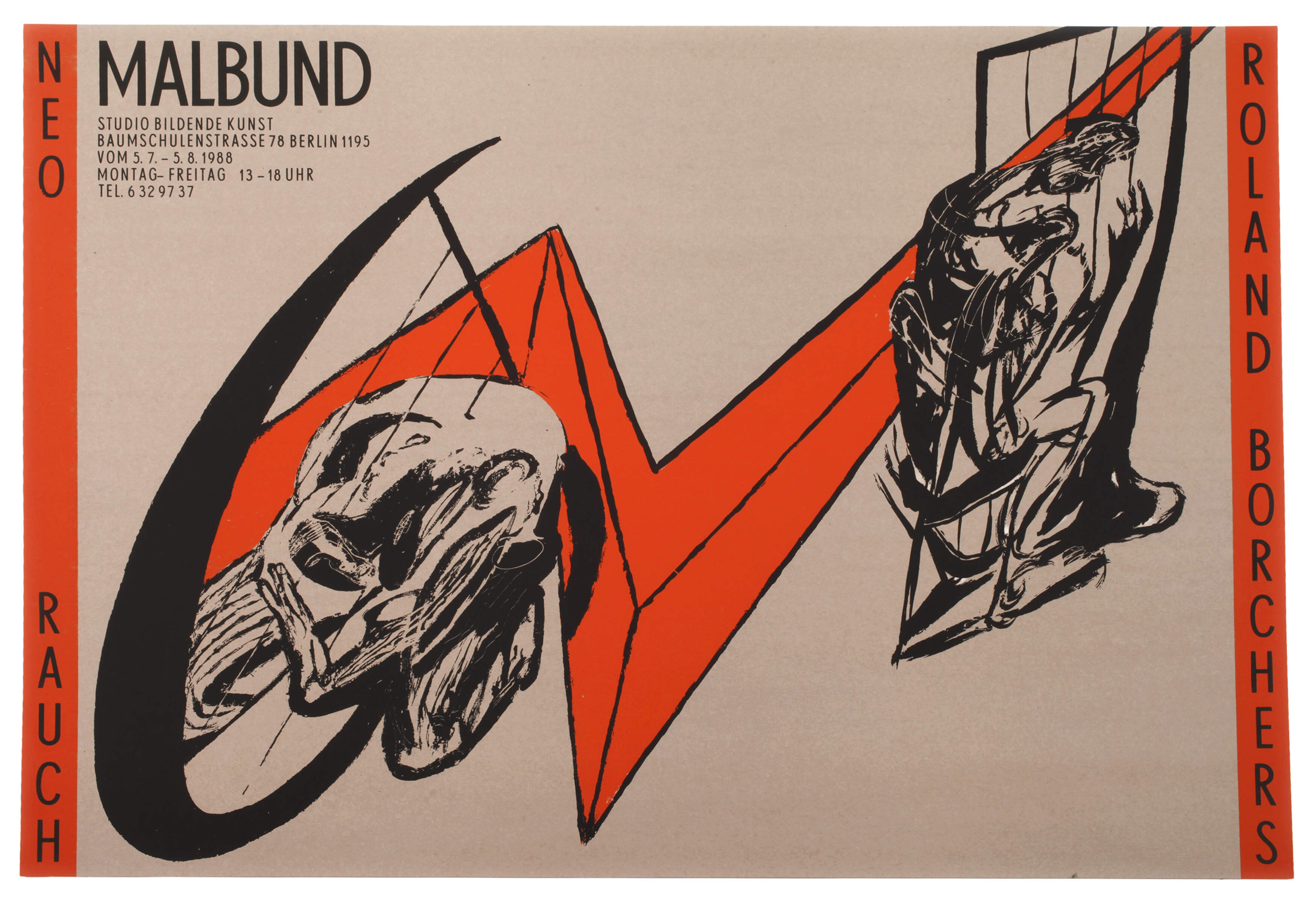 Roland Borchers & Neo Rauch, originalgrafisches Plakat
