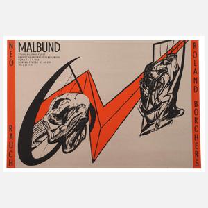 Roland Borchers & Neo Rauch, originalgrafisches Plakat