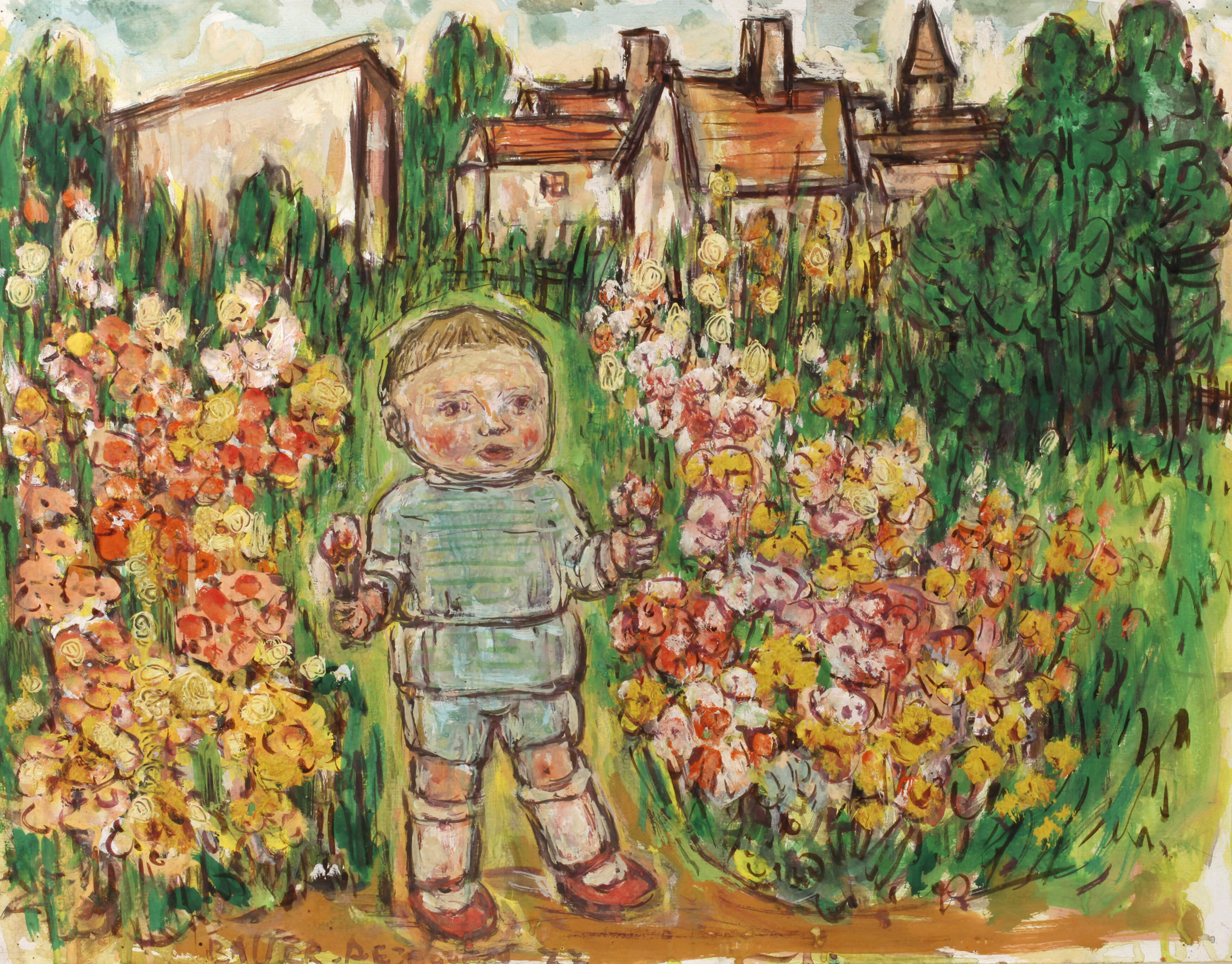 Tina Bauer-Pezellen, Kind im Garten