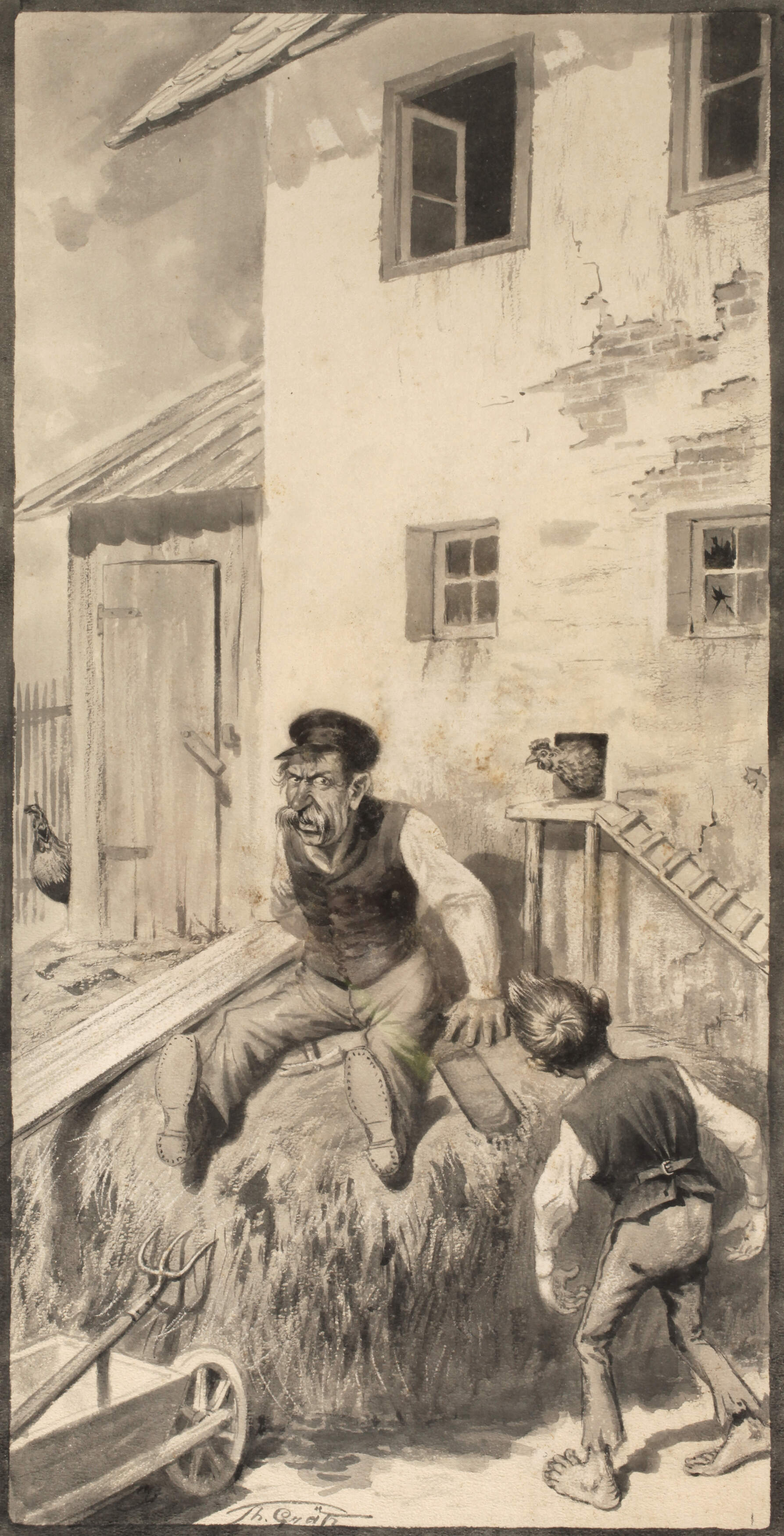 Theodor Grätz, Landung auf dem Misthaufen
