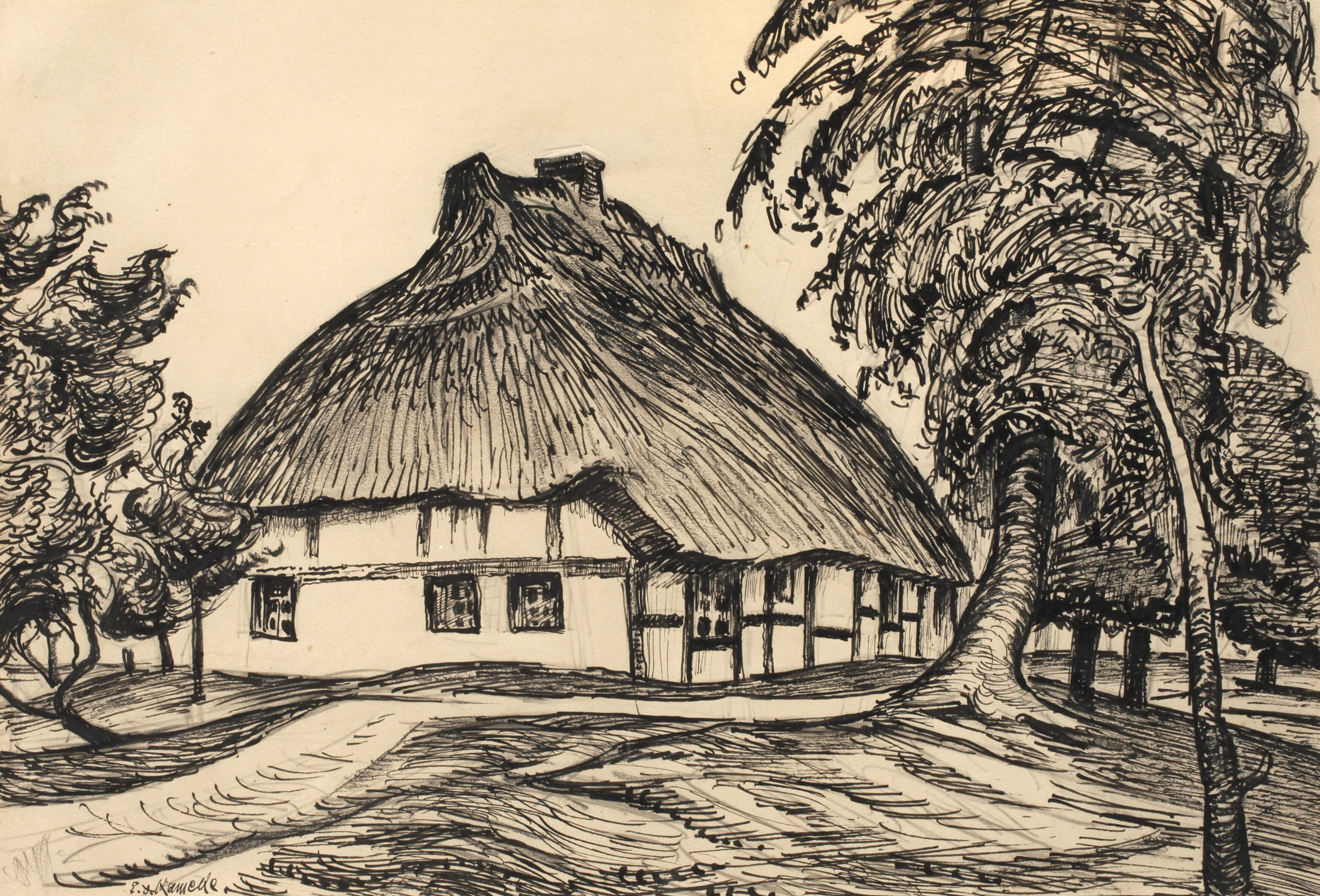Egon von Kameke, "Bauernhaus im Haff"