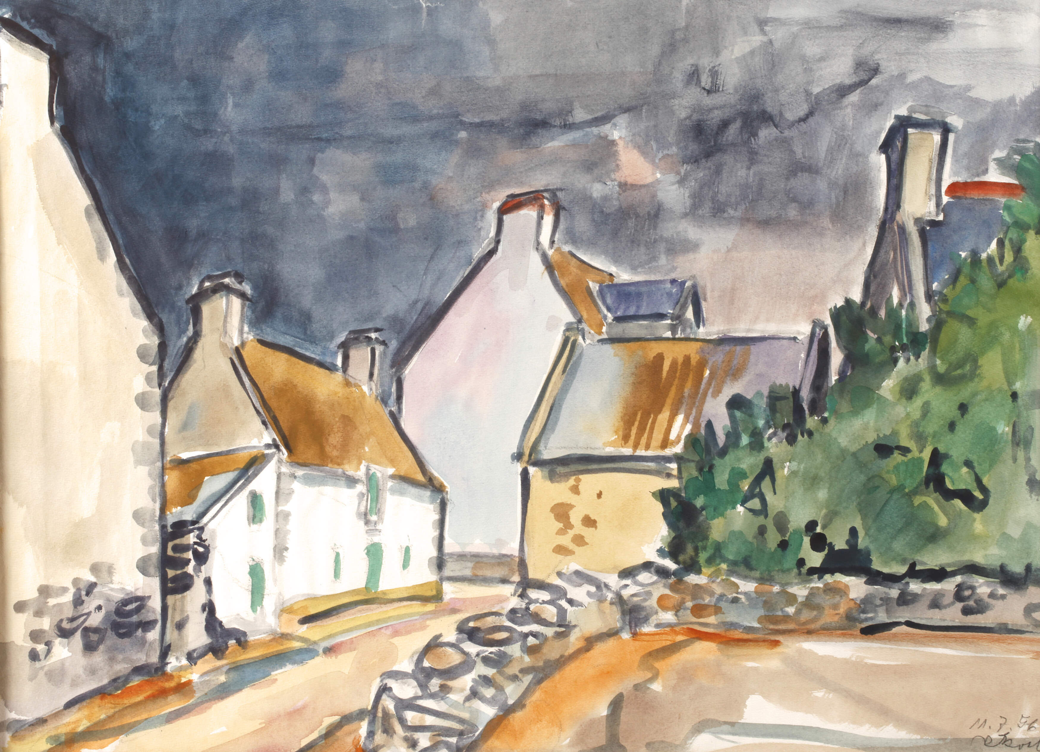 Rudolf Koch, "Bretonisches Dorf"