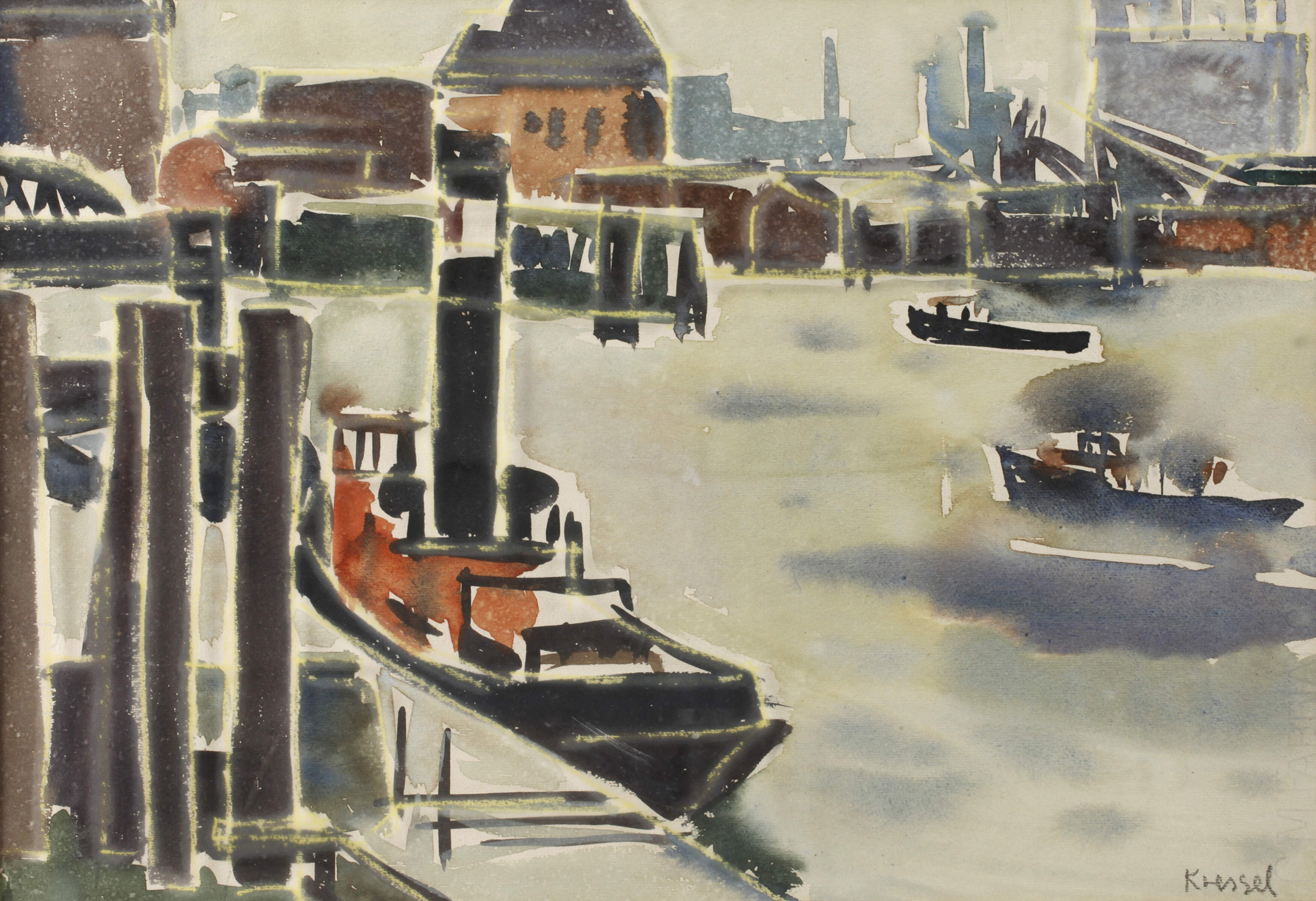 Diether Kressel, attr., Hamburger Hafen