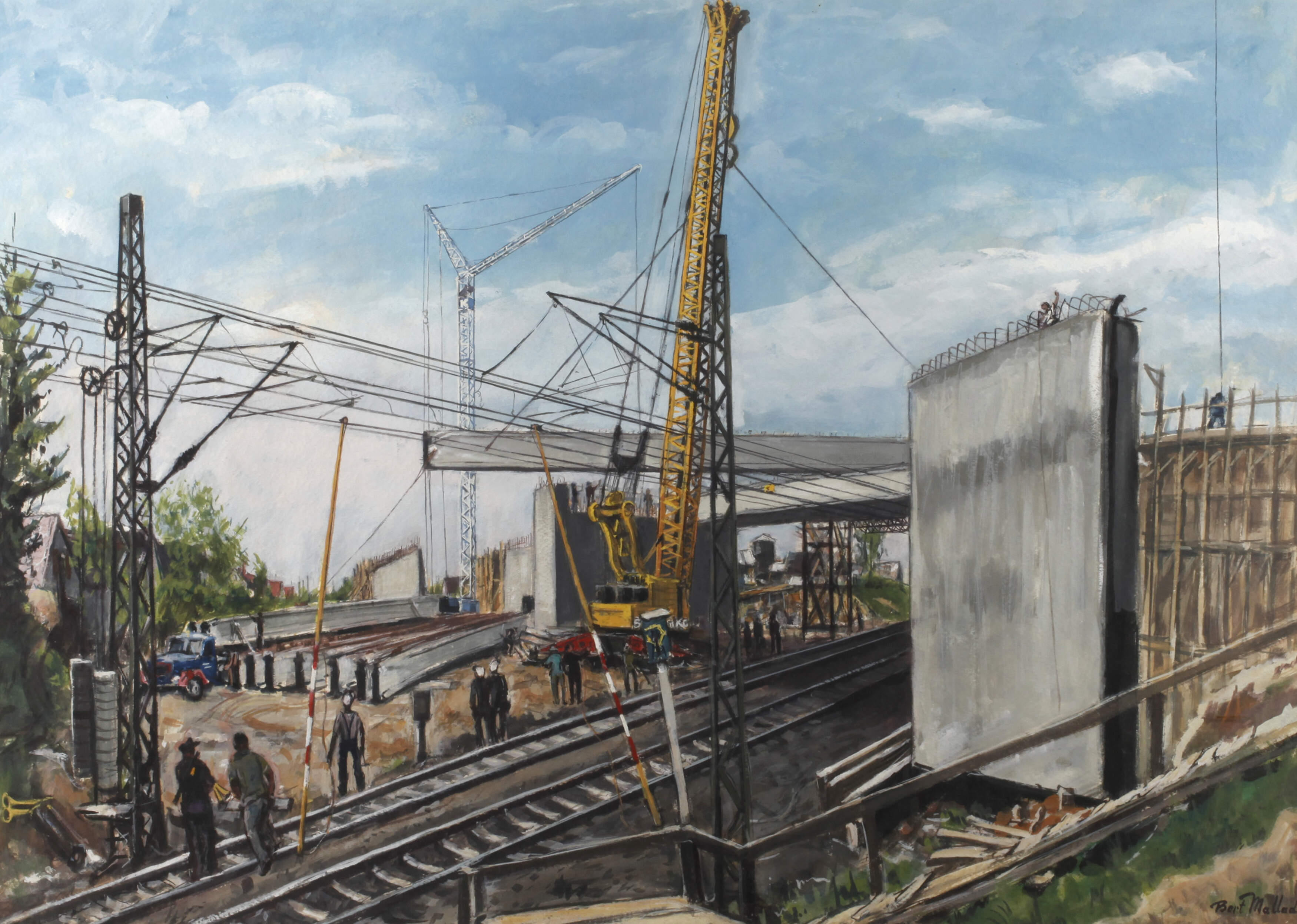 Bert Mallad, "Brückenbau Lochhausen (München)"
