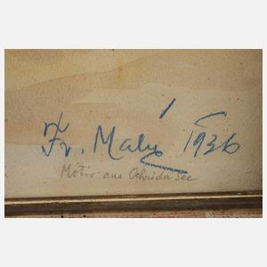 Franta Maly, "Motiv aus Ochid am See"