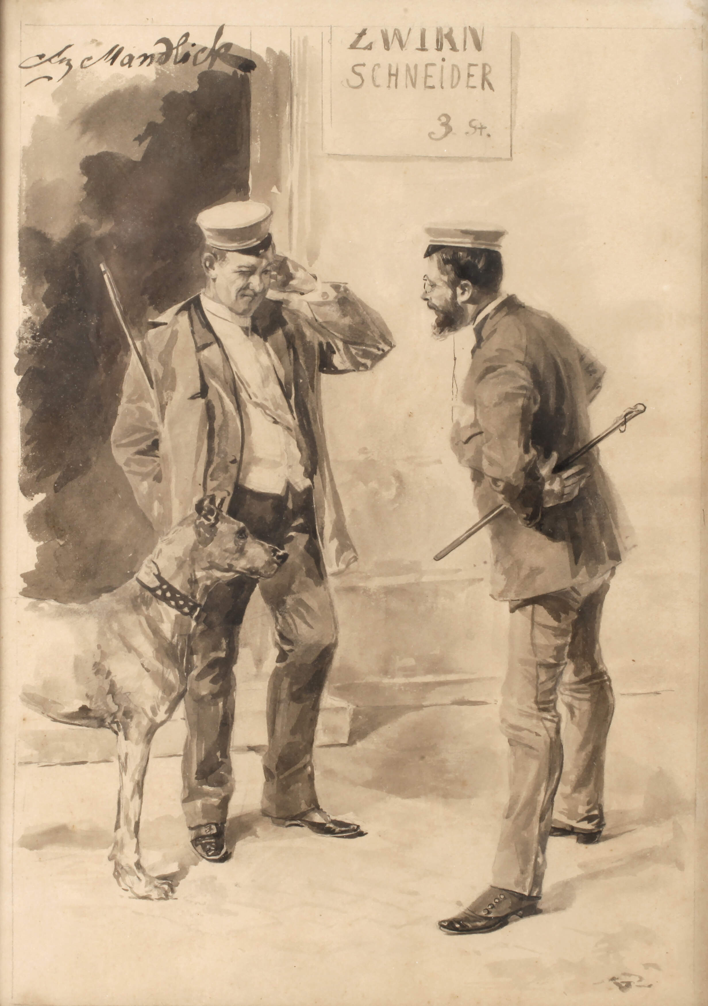 August Mandlick, Studenten im Gespräch