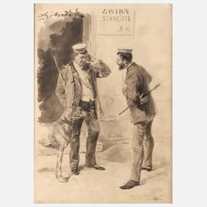 August Mandlick, Studenten im Gespräch