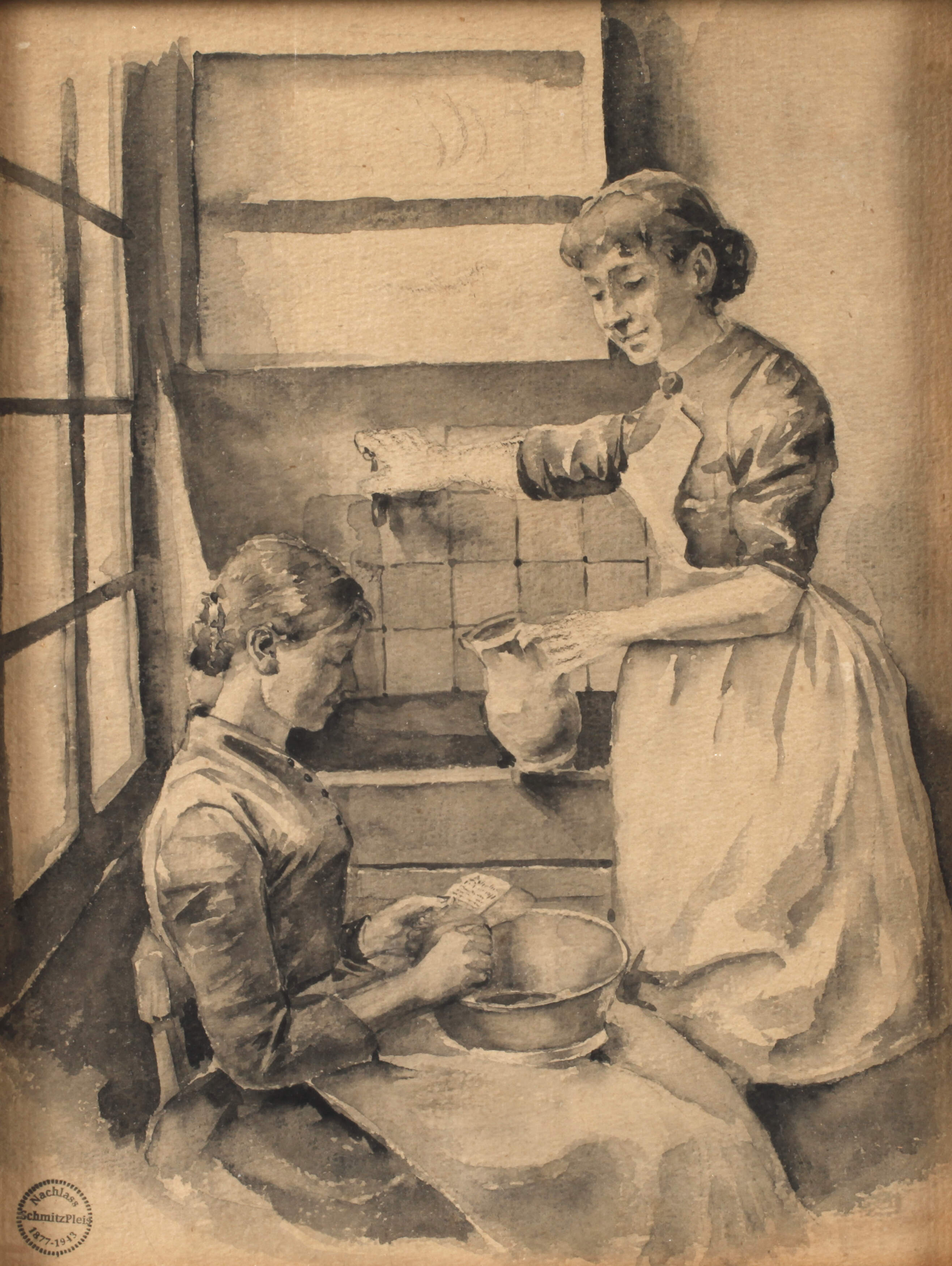 Carl Schmitz-Pleis, Bei der Hausarbeit