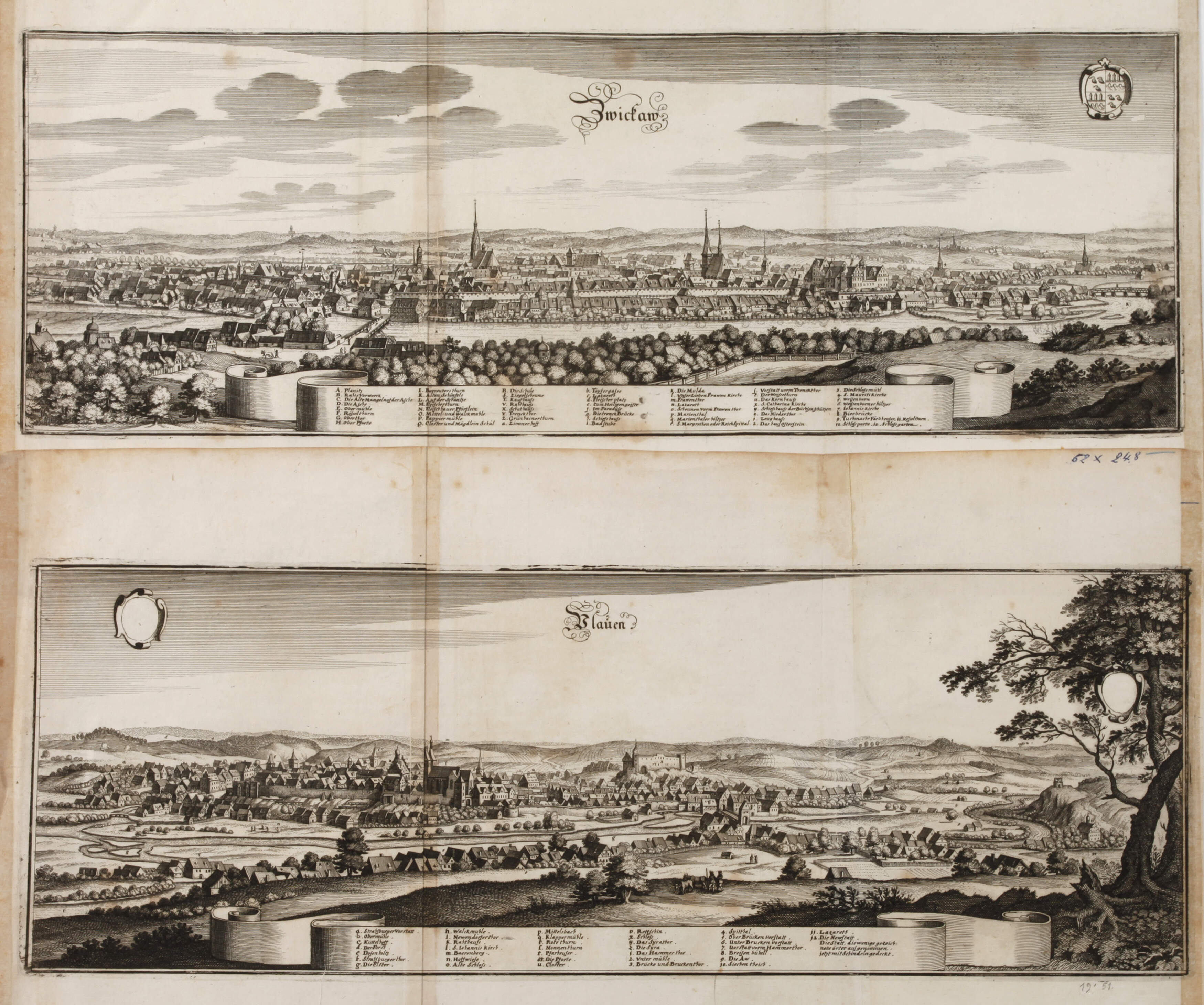 Sebastian Merian, Ansicht Plauen und Zwickau