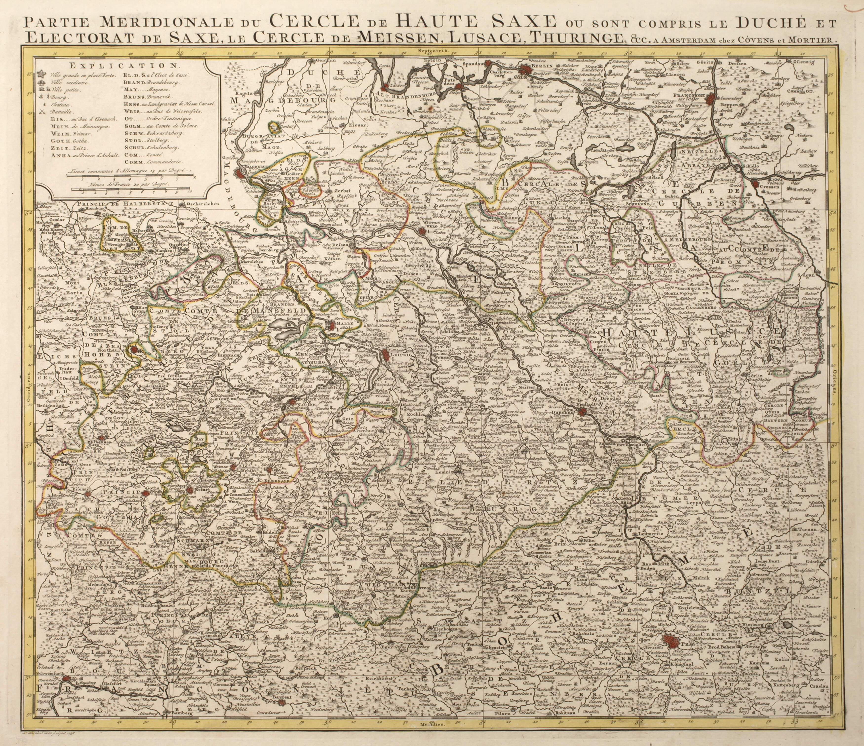 Kupferstichkarte Mitteldeutschland