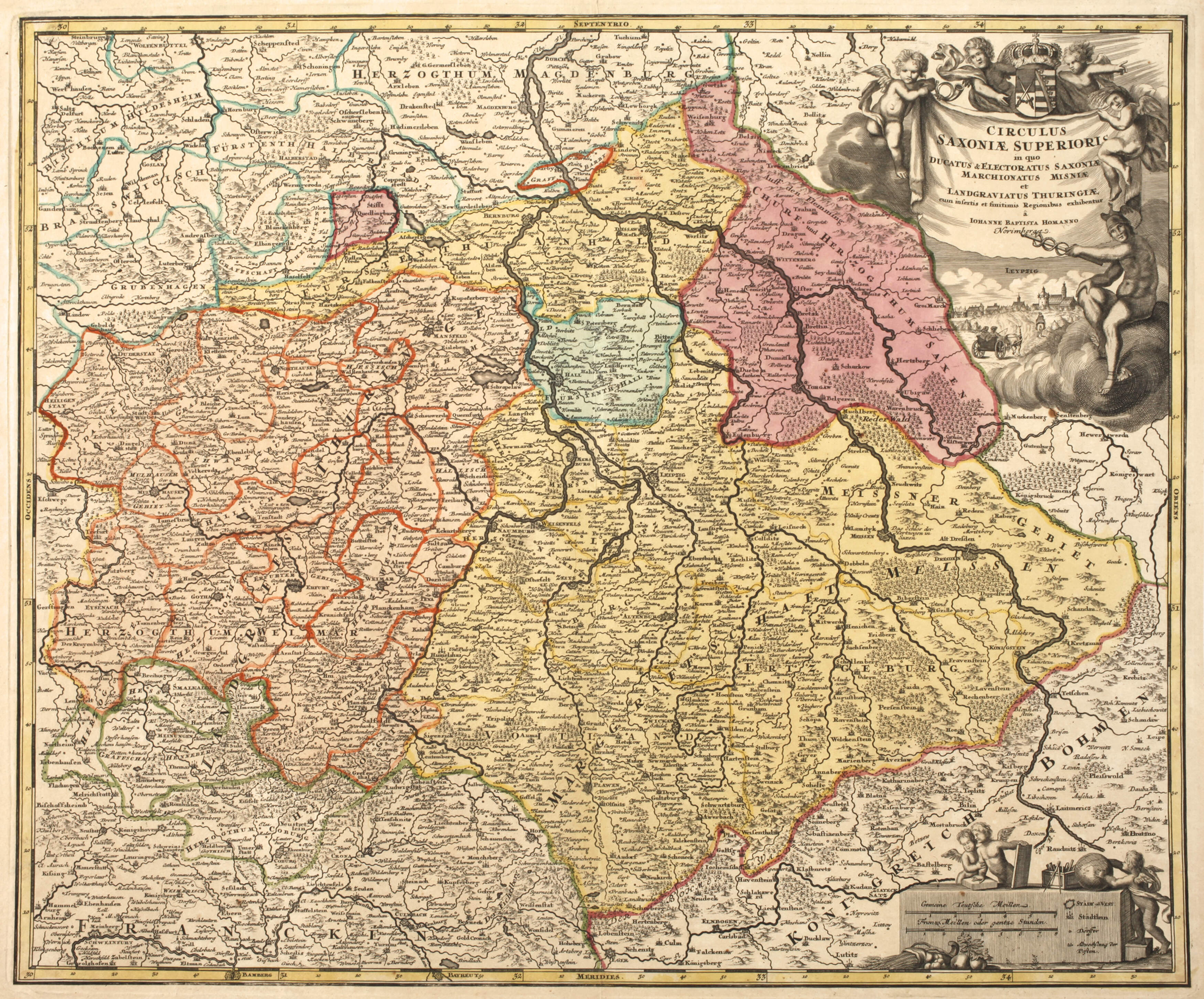 Johann Baptist Homann, Kupferstichkarte Sachsen
