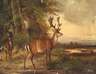 Carl Ockert, Damwild am Waldesrand