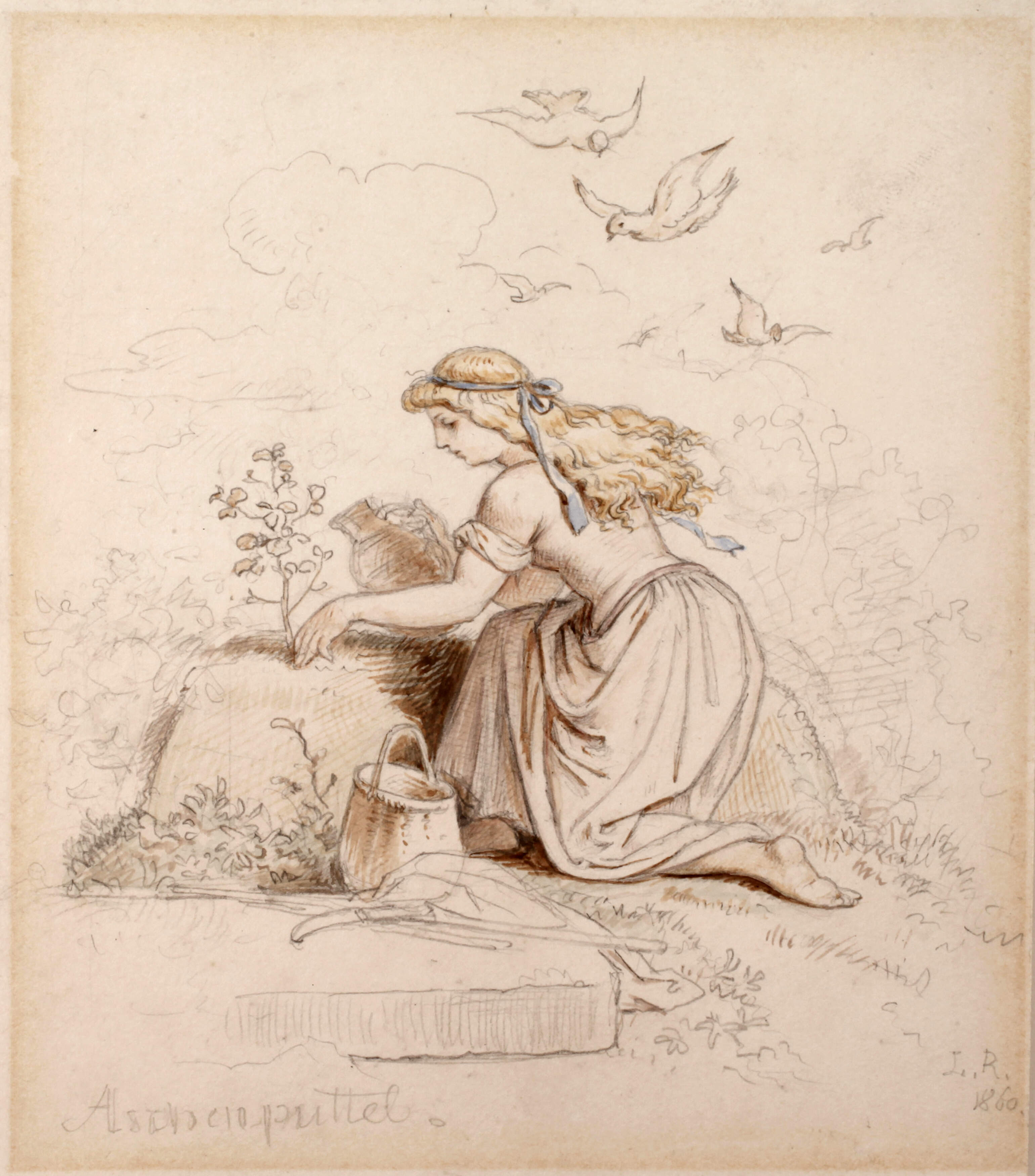 Ludwig Richter, "Aschenputtel am Grab der Mutter"