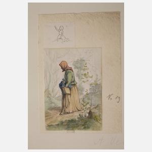 Franz Albert Venus, attr., Mütterchen mit Korb