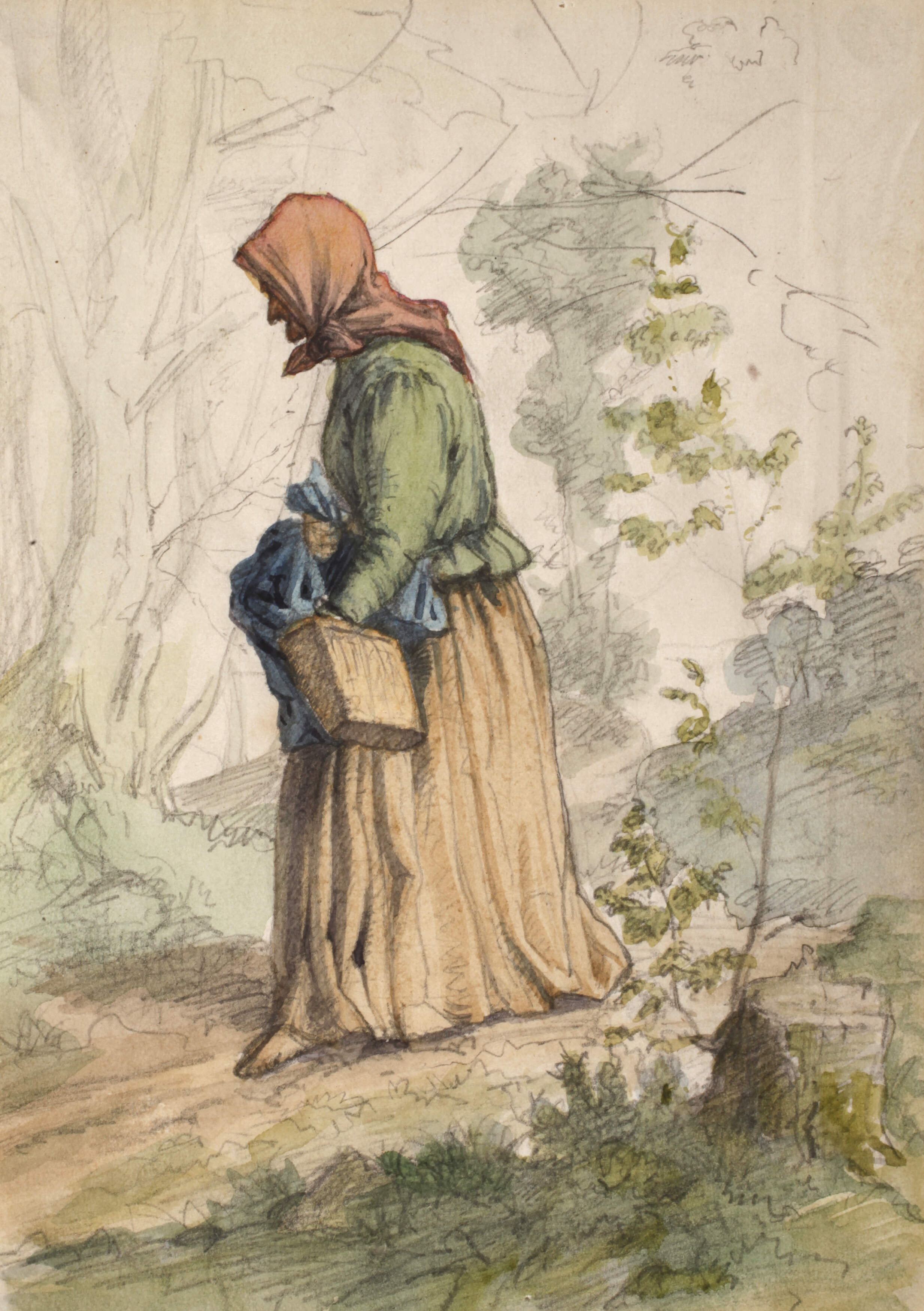 Franz Albert Venus, attr., Mütterchen mit Korb