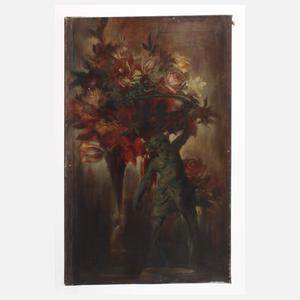 Hugo Schimmel, Blumenstillleben mit Plastik