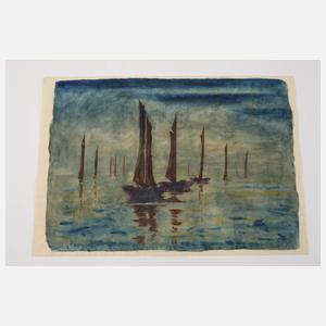 Fritz Zalisz, Stilles Meer mit Segelbooten