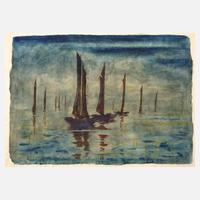 Fritz Zalisz, Stilles Meer mit Segelbooten111
