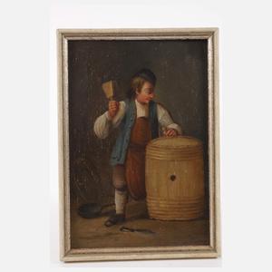 Drei Bilder mit barocken bäuerlichen Genreszenen
