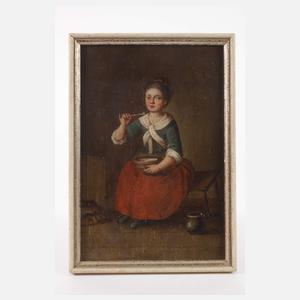 Drei Bilder mit barocken bäuerlichen Genreszenen