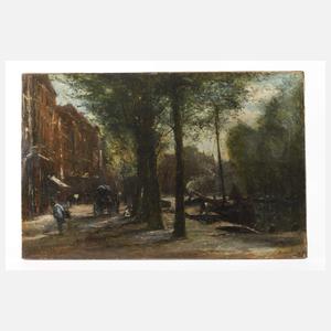 Franz Courtens, Abendliche Straßenszene