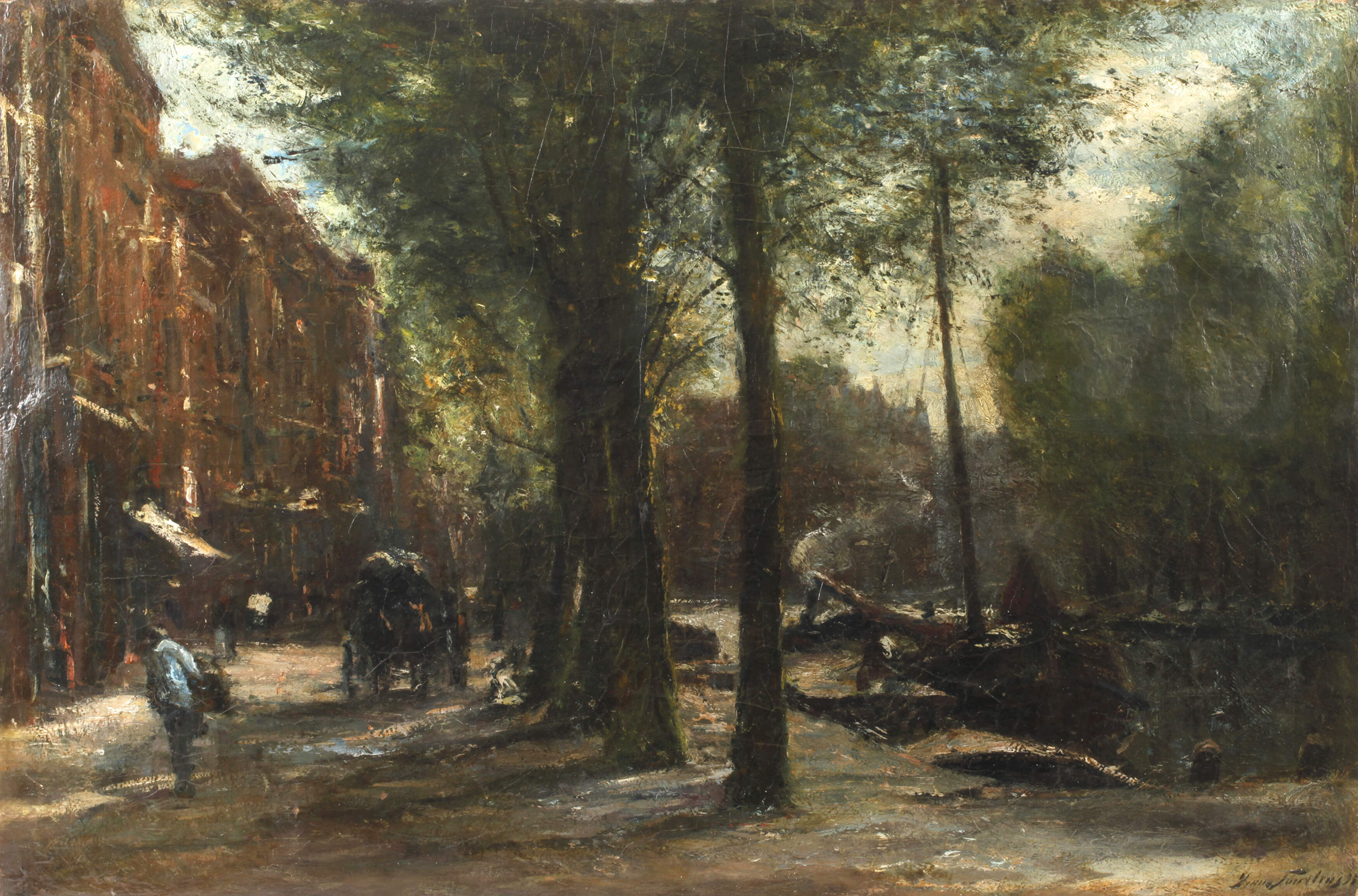 Franz Courtens, Abendliche Straßenszene