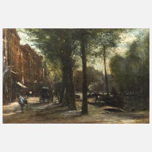 Franz Courtens, Abendliche Straßenszene