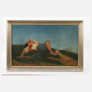L. Maurer, "Hirtenknabe" nach Franz von Lenbach