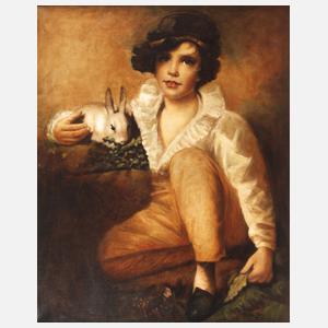 "Junge mit Kaninchen" nach Henry Raeburn