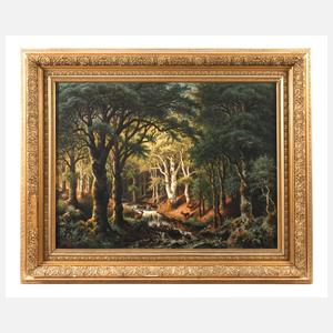 Johann Jakob Reinhardt, Hirschwild im Laubwald