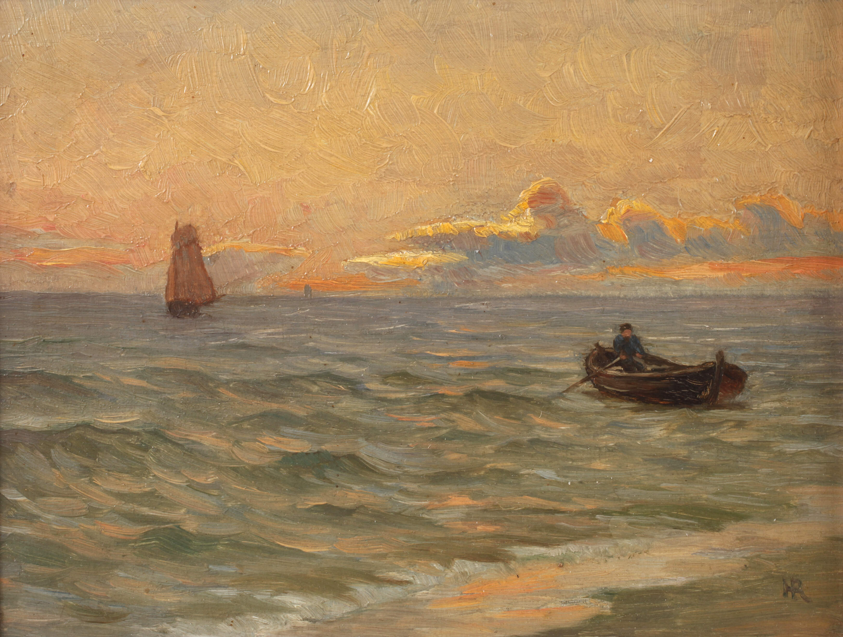 Hermann Ritzau, attr., Abendstimmung am Meer