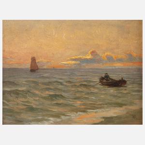 Hermann Ritzau, attr., Abendstimmung am Meer
