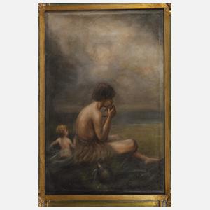 Panflöte spielender Daphnis am Meer