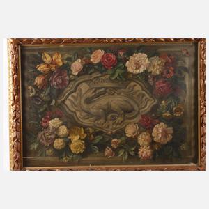 Supraporte mit Drachen und Blumen