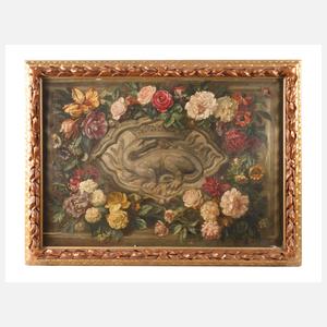 Supraporte mit Drachen und Blumen