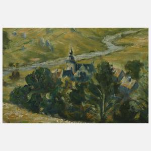 A. Balsam, Sommerlandschaft mit Kirche