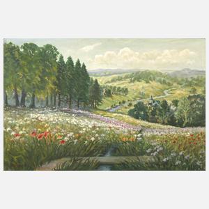 A. Balsam, Sommerlandschaft mit Kirche