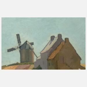 Gertrud Berger attr., Windmühle und Häuser