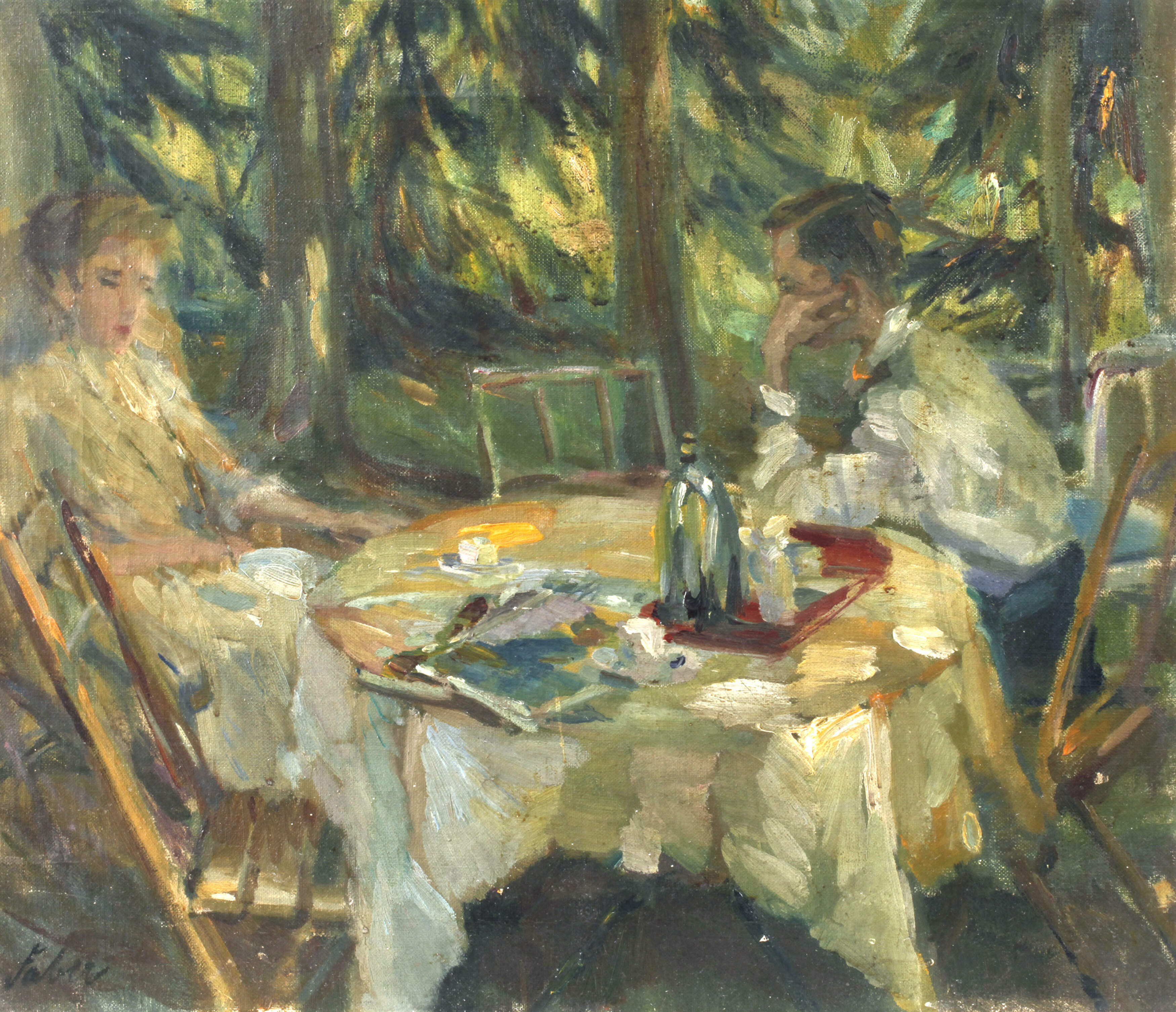 Fritz Faber, Junges Paar am Tisch