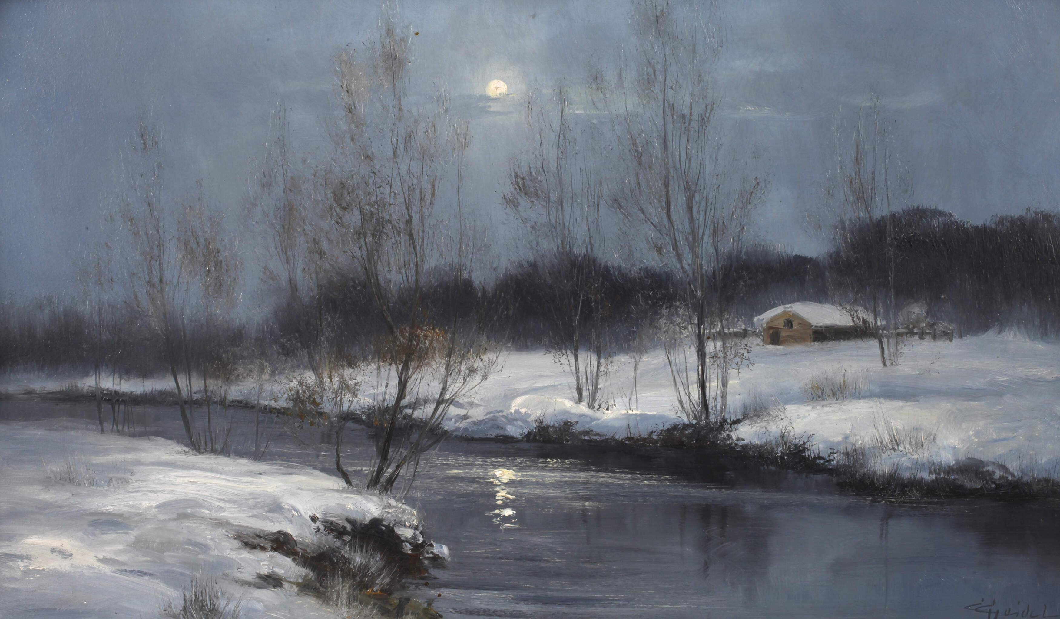 Gerhard Geidel, Winterliche Mondnacht