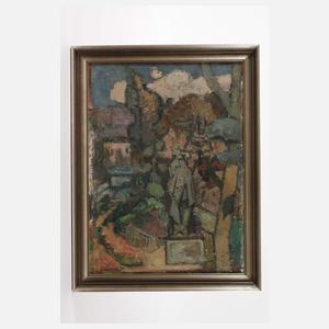 Hans Jüchser, "Kleine Parklandschaft mit Plastik"