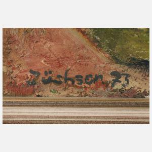 Hans Jüchser, "Kleine Parklandschaft mit Plastik"