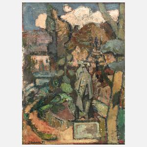 Hans Jüchser, "Kleine Parklandschaft mit Plastik"