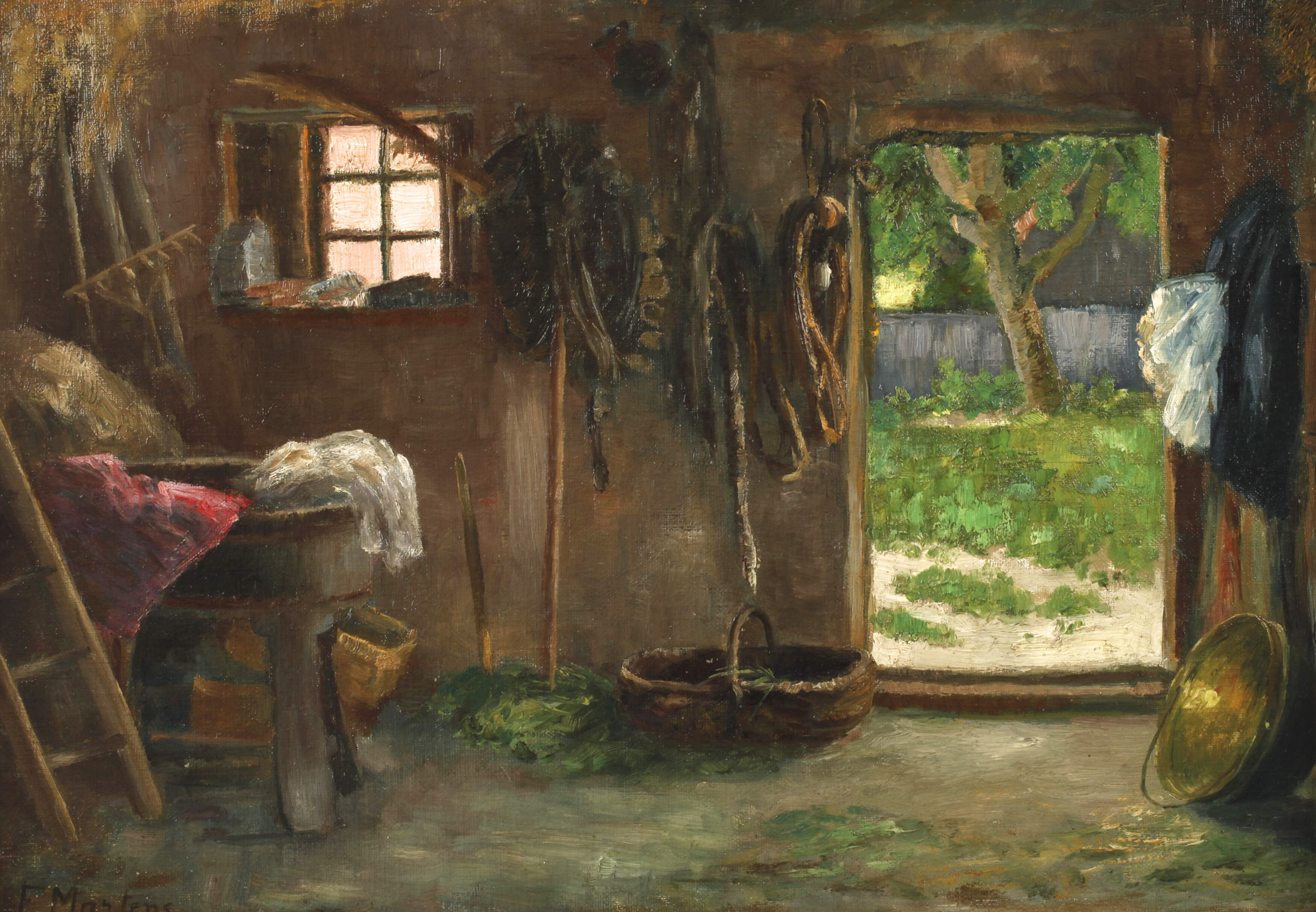 Ellie Martens, attr., Ordnung im Stall