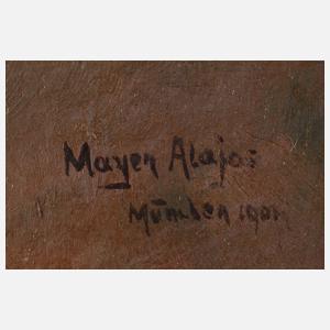 Alajos Mayer, Bildnis einer jungen Frau mit Federbarett