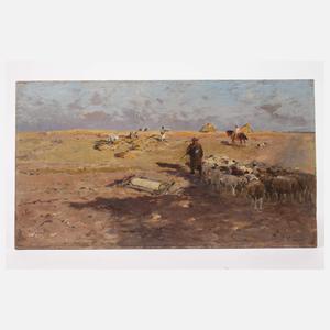 Hugo Mühlig, Schafherde und Heuwender